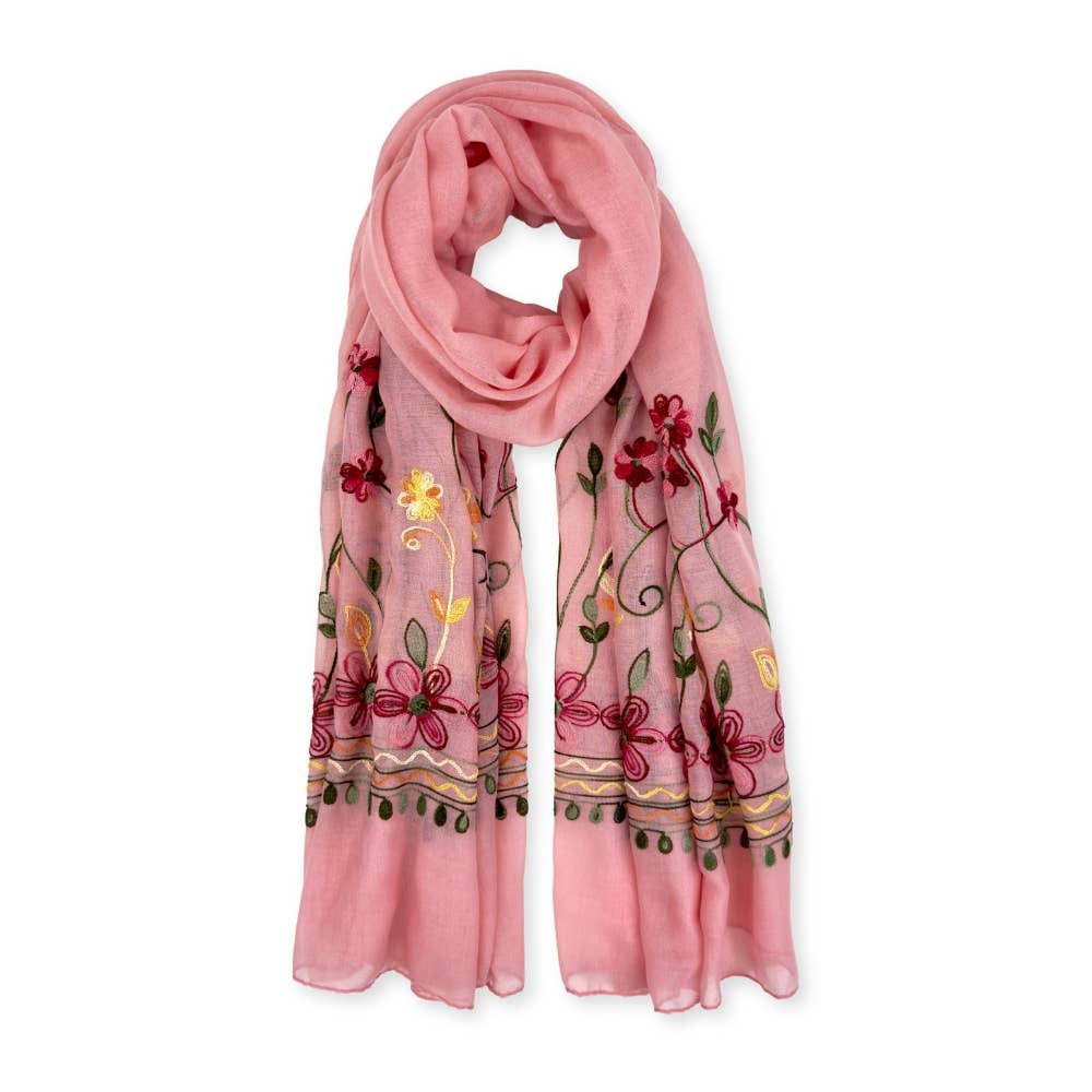 Humble Hilo – Engroshandel Tørklæde - Dame – Humble Hilo Broderet tørklæde/sjal med blomster53
