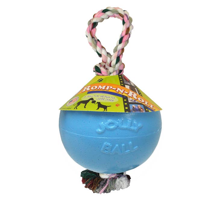 Jolly Ball Romp-n-Roll 15cm Baby Blå (Blåbærduft) for engroshandel hos Hofman Animal Care