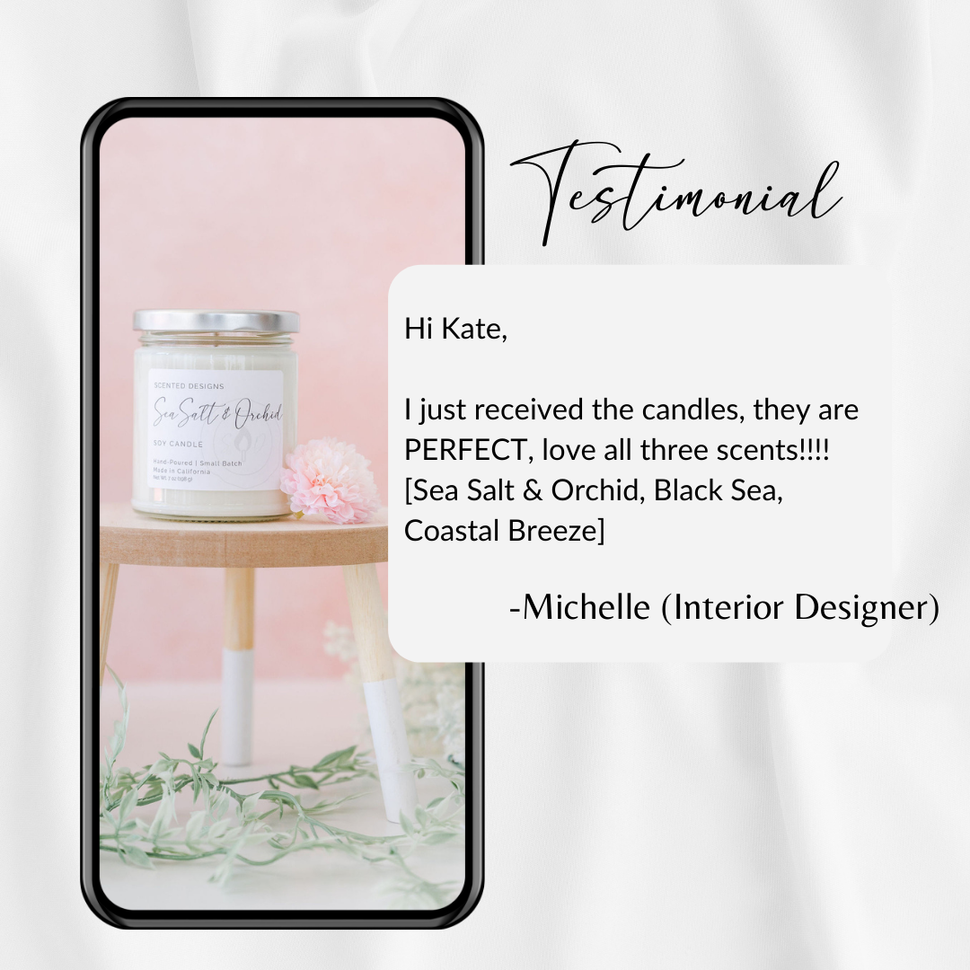 Scented Designs Candle Co - Wholesale Jar/Filled Candle - Sea Salt & Orchid Soy Candle - 7oz Signature Jar6