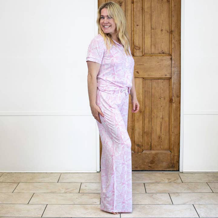 The Royal Standard - Wholesale Sleepwear Bottom - Women's - World of Wonder Sleep Pants White/Pink -Asst.