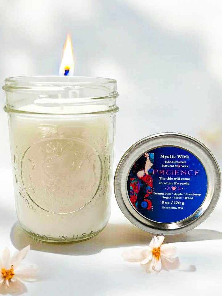 Cranberry Apple Marmalade - (Patience) Soy Wax - Mason Jar Candle 6 oz. for wholesale by Mystic Wick LLC