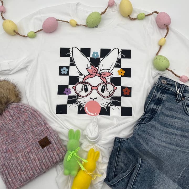 Bubblegum Bunny Tee for wholesale by Kiki's Boutique