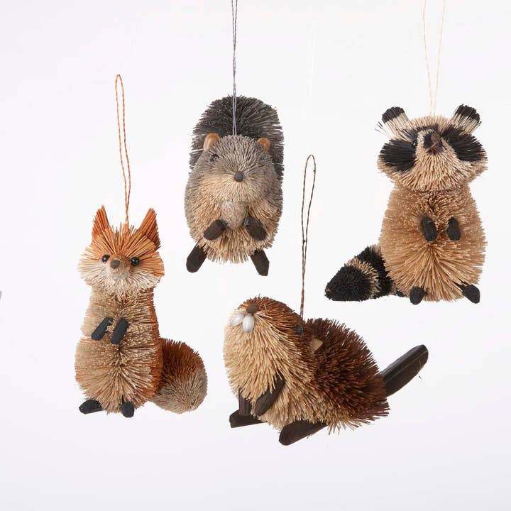 Kurt S. Adler, Inc. - Wholesale Ornament Set - 3.5-6"BURI WOODLAND ANIMAL ORNAMENT 4/A