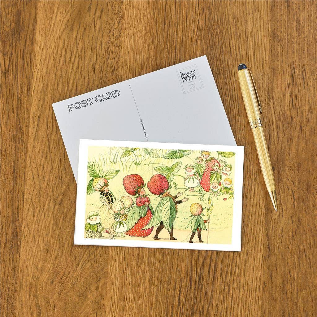 Found Image Press - Wholesale Postcard - Postcard KF-283 Little People of the Strawberry Patch1