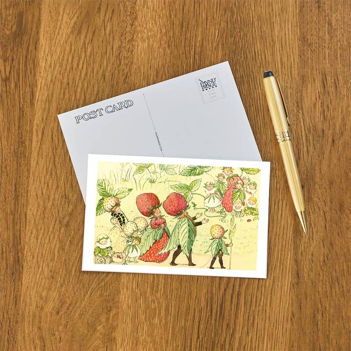 Found Image Press - Wholesale Postcard - Postcard KF-283 Little People of the Strawberry Patch1