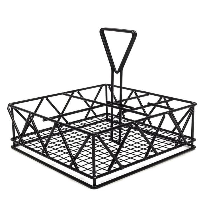 FIXTUREDISPLAYS – Großhandel Gewürz-/Dipschale – 8X8X7" Draht-Gewürzhalter Tisch-Salz-Pfeffer-Ketchup-Flaschen-Organizer 196946