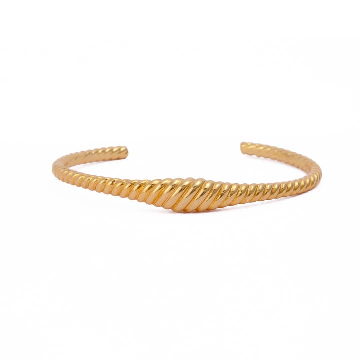 Twist of Gold Bangle for wholesale by Seher Sf