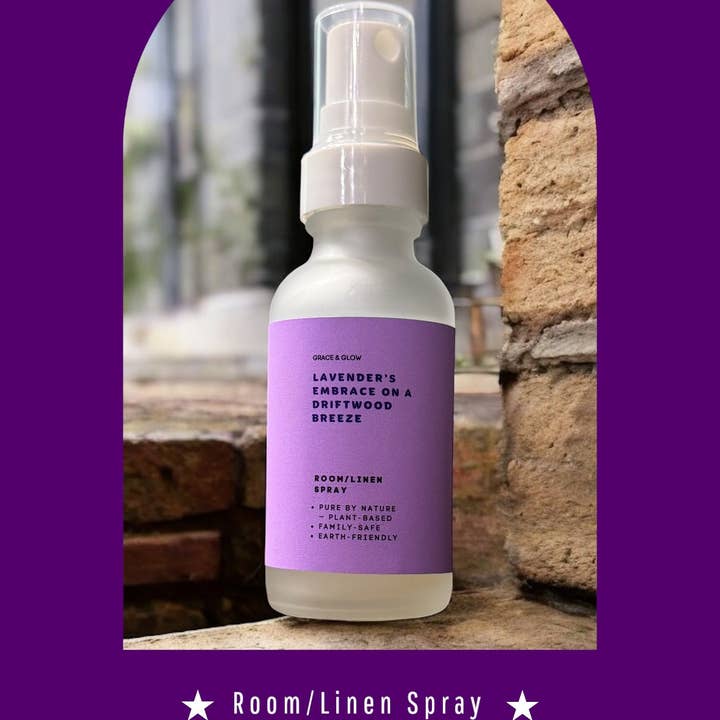 Kendranique's Creations - Wholesale Room & Linen Spray - Grace & Glow Room & Linen Spray | Core Collection | Lavender's Embrace on a Driftwood Breeze4