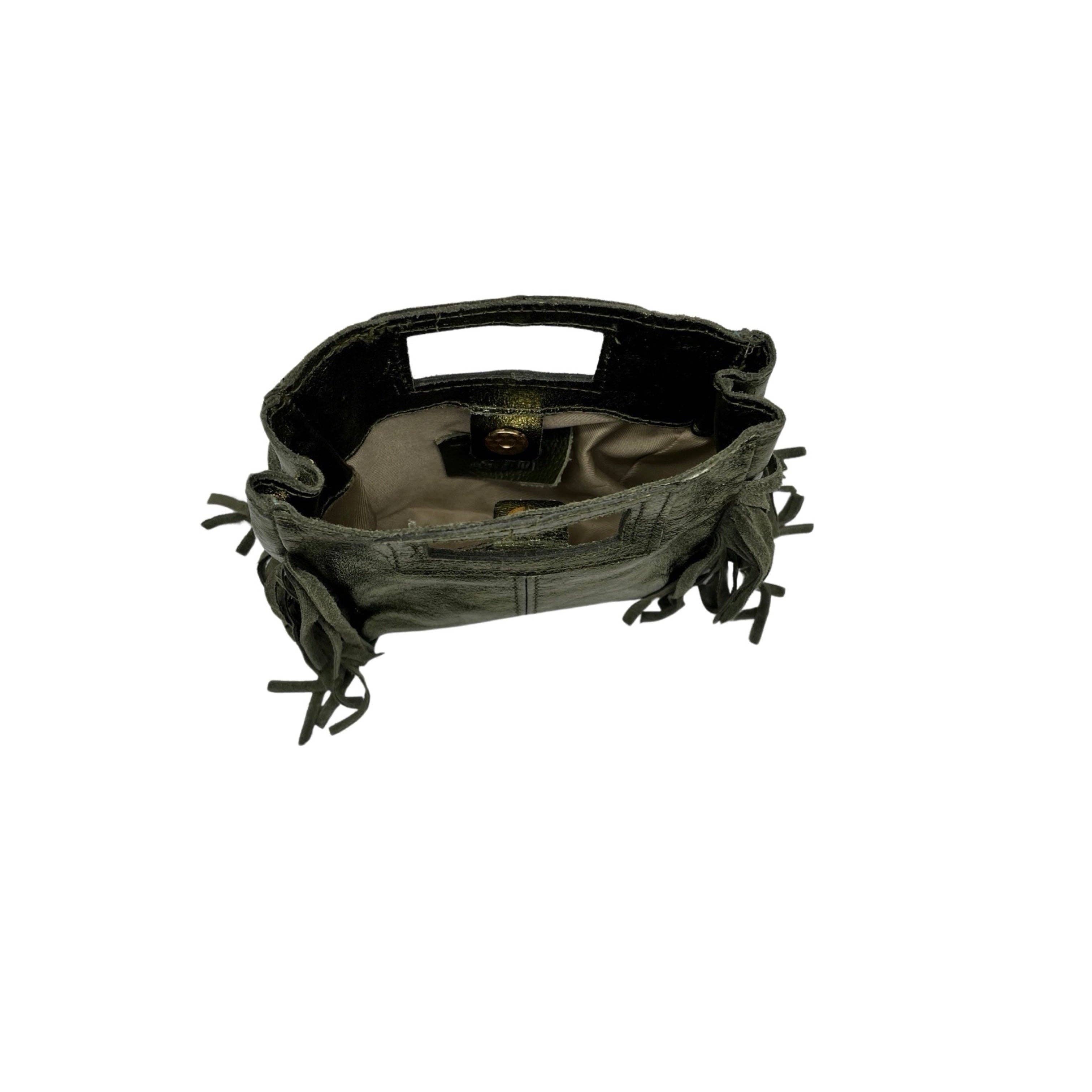 Louisa lee - Wholesale Handtas met handvat - Dames - MARION KLEINE IRISERENDE LEREN HANDTAS11