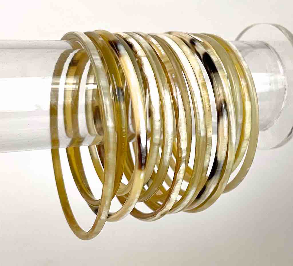 The Niger Bend - Wholesale Bangle Bracelet - Thin African cow horn bangle, 2 shades, 2 shapes23