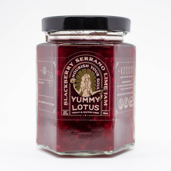 Blackberry Serrano Lime Jam for wholesale by Yummy Lotus