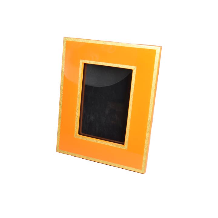 Pacific Connections - Wholesale Picture Frame - Orange with Shine Gold Leaf Trim - Picture Frame - PF-5OSGLT1