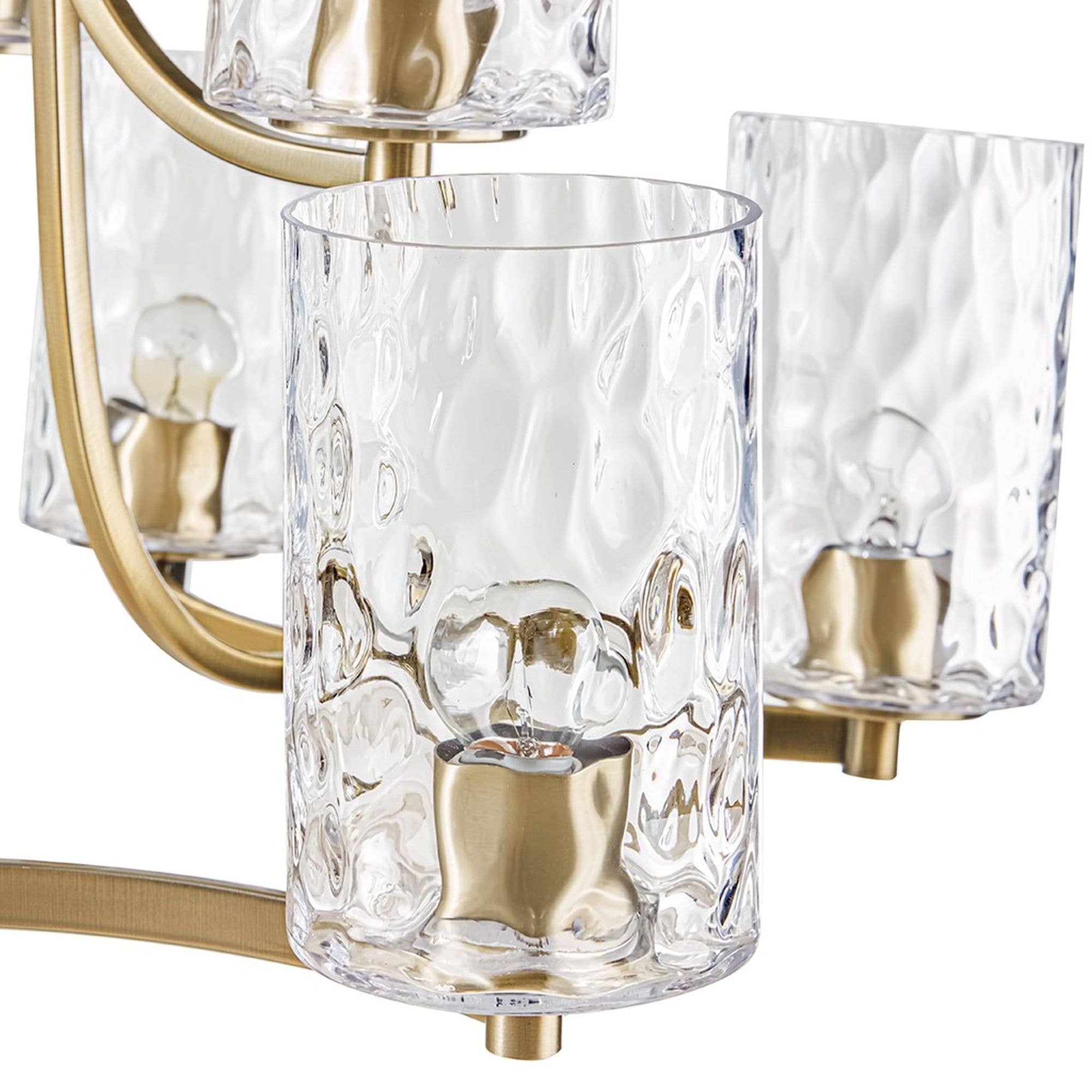 Olliix - Wholesale Chandelier/Hanging Light - 9-light Round Tiered Textured Glass Shades Chandelier4