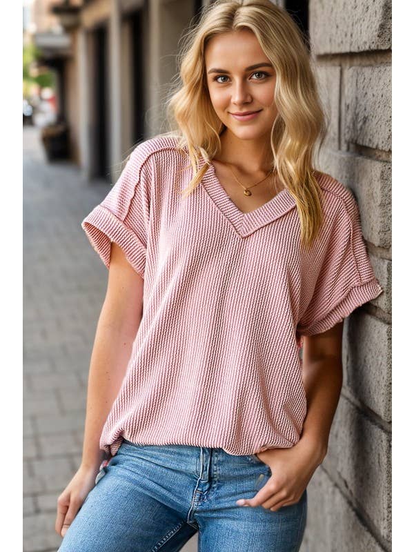 HEIMISH - Wholesale Tunic - Women's - ET7484-10 SOLID URBAN RIBBED TOP20