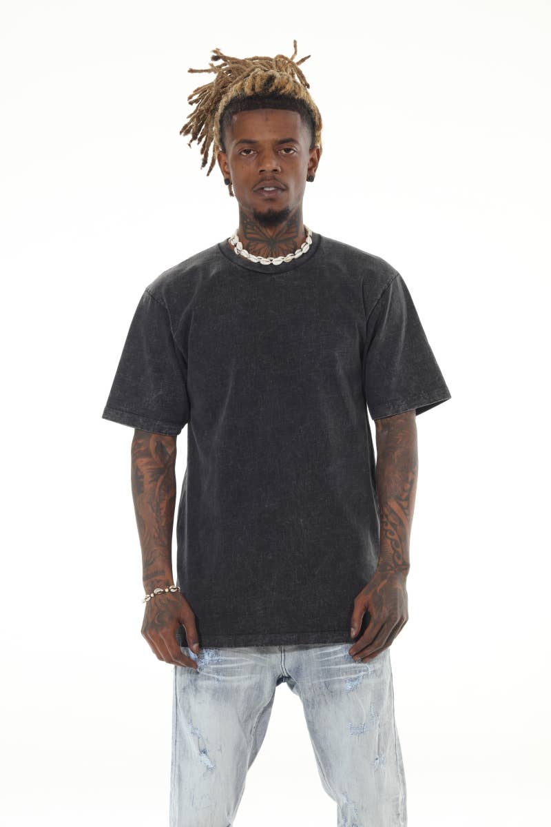 Stylo - Wholesale T-Shirt - Men's - Heavyweight Acid Wash Black Tshirt7