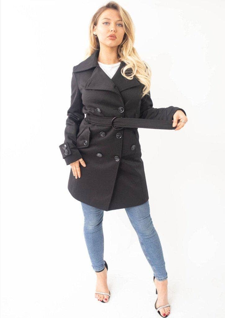 De La Creme Fashions - Wholesale Coat - Women's - Alice Mid Length Belted Mac Coat
