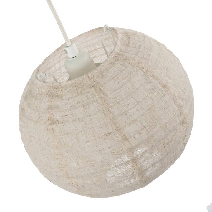 Happy Homewares – wholesale Lampshade – Chic Natural Linen Fabric Oatmeal Spherical Pendant Lighting Shade2