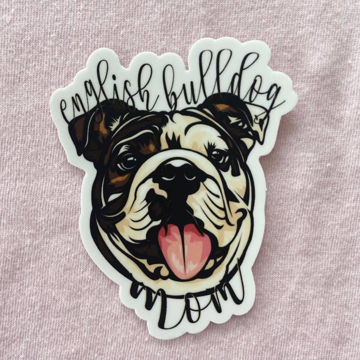 English Bulldog Mom Sticker for wholesale by AdaleAnnDesigns