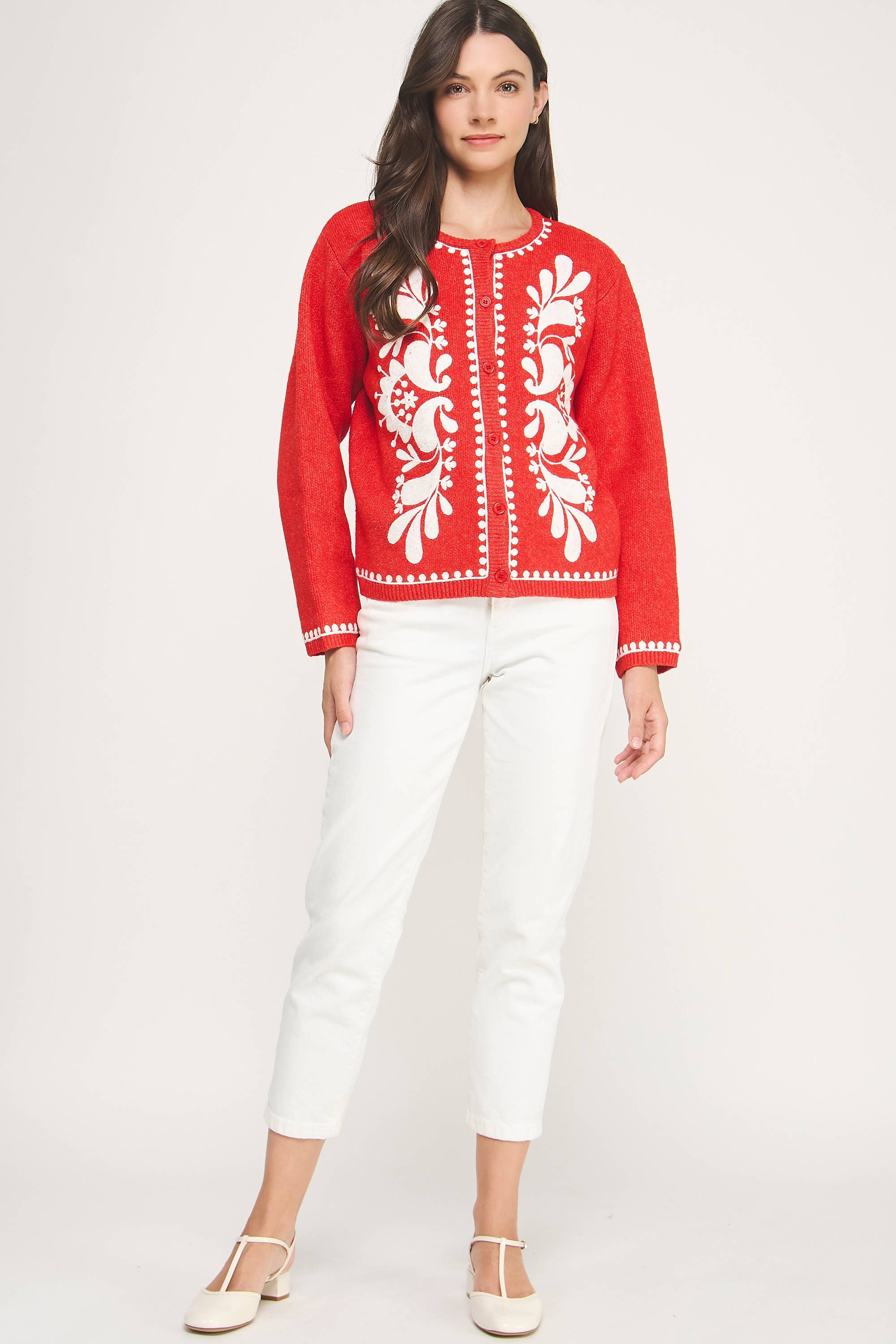 Strut & Bolt – wholesale Cardigan – Women’s – Embroidery Knitted Cardigan Sweater22