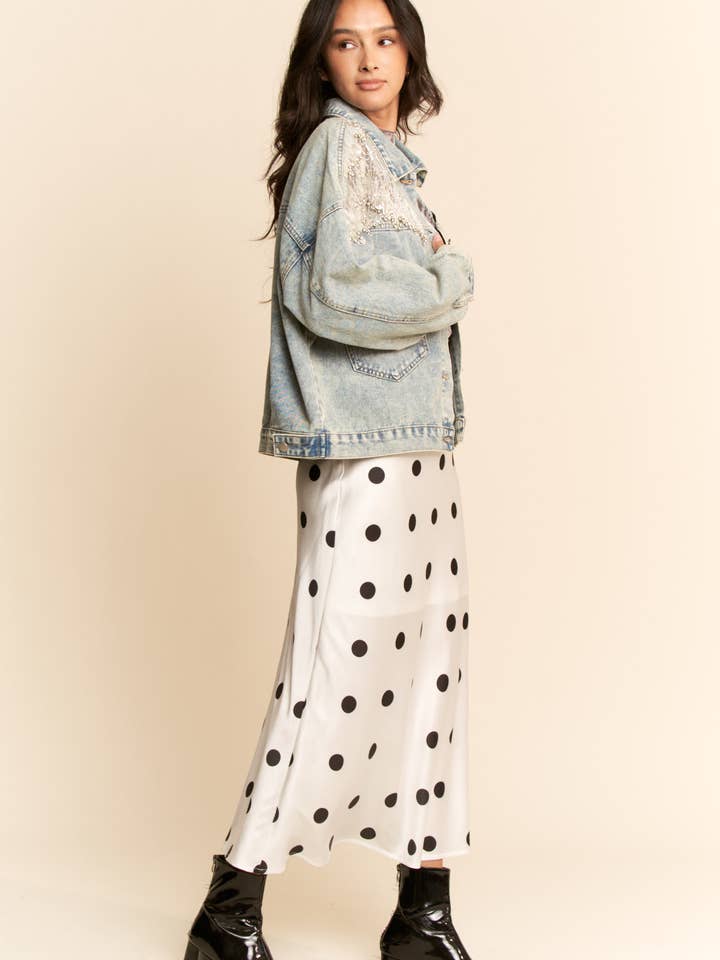 MESH STITCHING BUTTON DOWN DENIM JACKET for wholesale on Faire5