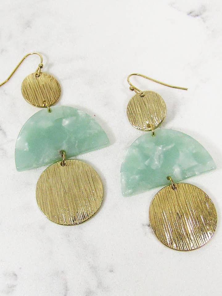 Orecchini geometrici con gancio a goccia in resina acetata per la vendita all'ingrosso da parte di TheTizana