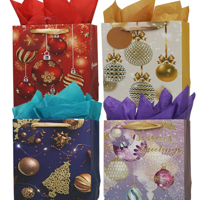 Christmas Gift Bag, Glitter Finishing in Front side. for wholesale by Angels Craft