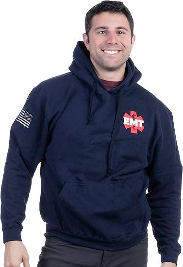 Navy EMT | First Responder Long Sleeve Fleece Hoodie Sweatshirt for wholesale on Faire0