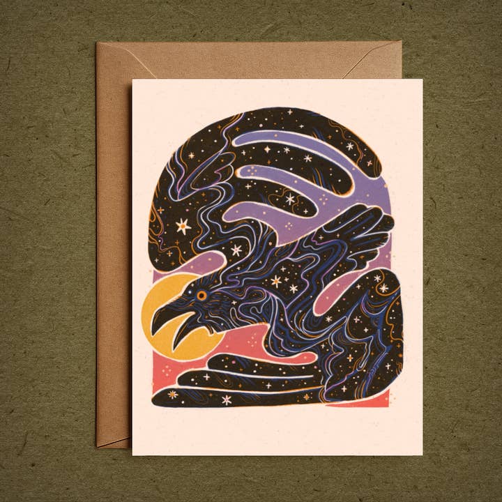 Raven Nocturne– Blank Greeting Card Nature Illustration and other Purchase Wholesale printing. Free Returns & Net 60 Terms on Faire trending on Faire.