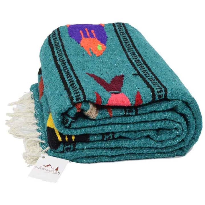 West Path - Wholesale Yoga Blanket - Midnight Teal Baja Fish Yoga Blanket