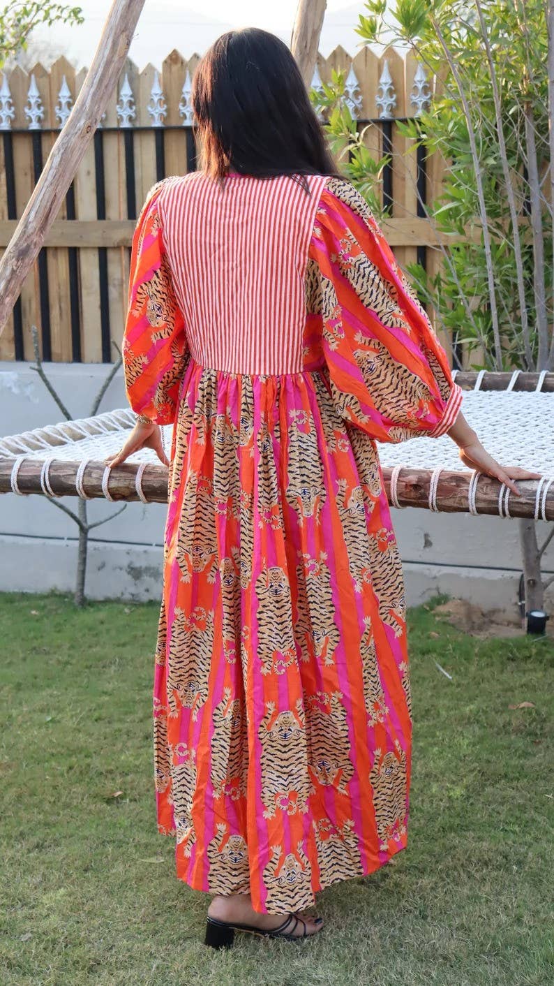 GYPSY STUDIO - Wholesale Dress - Women's - Organic Cotton Midi Dress Party Wear Girl's Dress Long Dress2