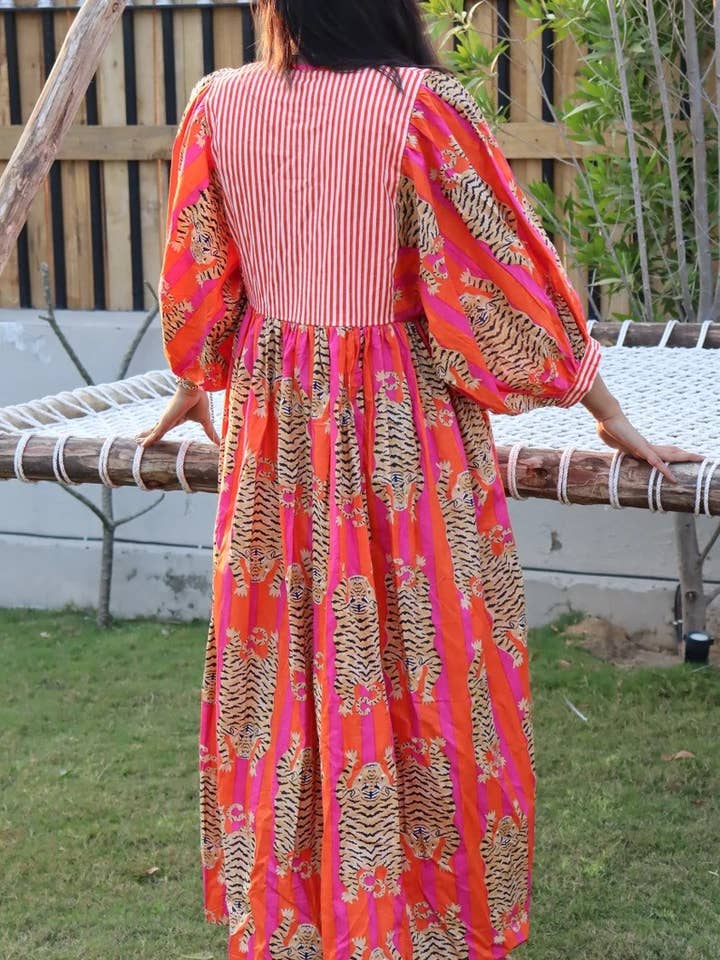 GYPSY STUDIO - Wholesale Dress - Women's - Organic Cotton Midi Dress Party Wear Girl's Dress Long Dress2