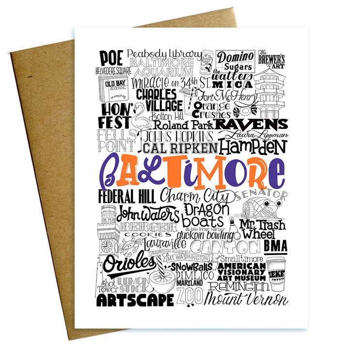 Carte Mashup Baltimore II pour la vente par Maggie Moore Studio