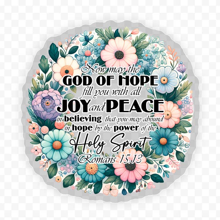 Dios de la Esperanza Vinilo Transparente, Pegatina, 3x3 pulg. para venta al por mayor de Savannah and James Co