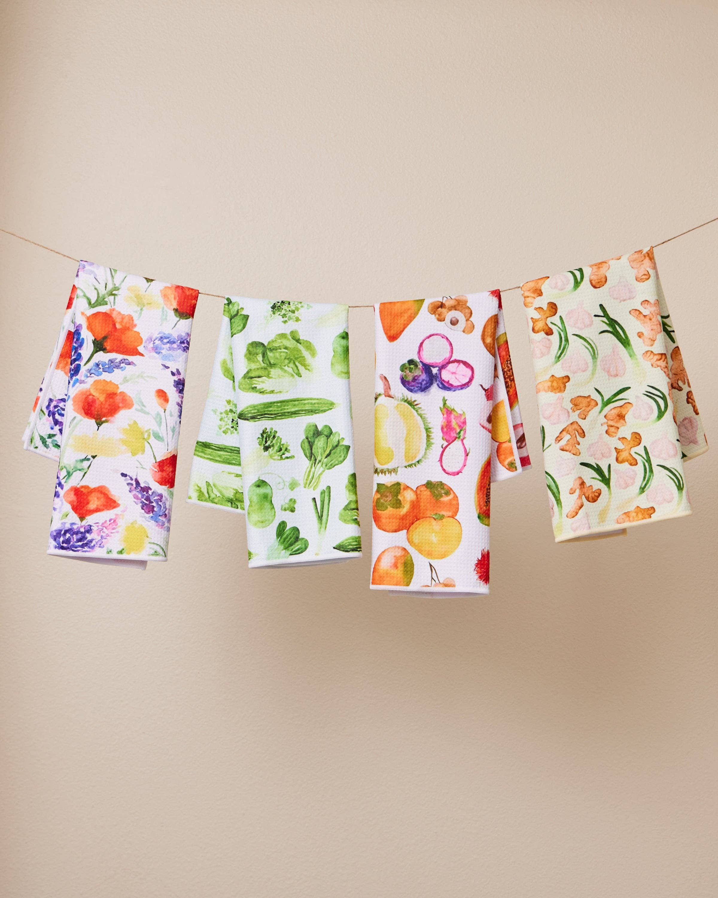 Menmin Made - Wholesale Tea Towel - Ginger Garlic Scallion Waffle Weave Kitchen Towel3