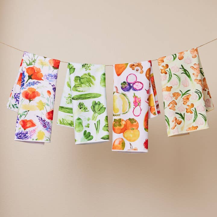 Menmin Made - Wholesale Tea Towel - Ginger Garlic Scallion Waffle Weave Kitchen Towel3