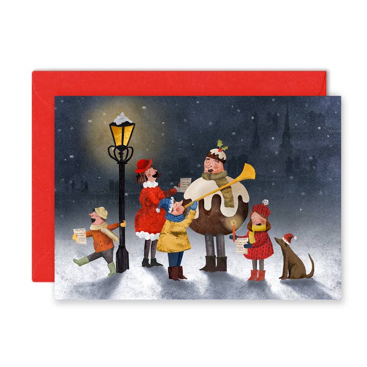 Carol Singers Christmas Greeting Card | Illustrated Card for wholesale by Emily Nash Illustration Greeting Cards