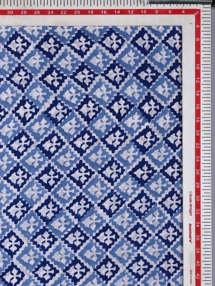 Håndblok Trykte Stoffer - Håndlavet Stof Yardage, stof ved gården for engroshandel hos Jai Texart LLP