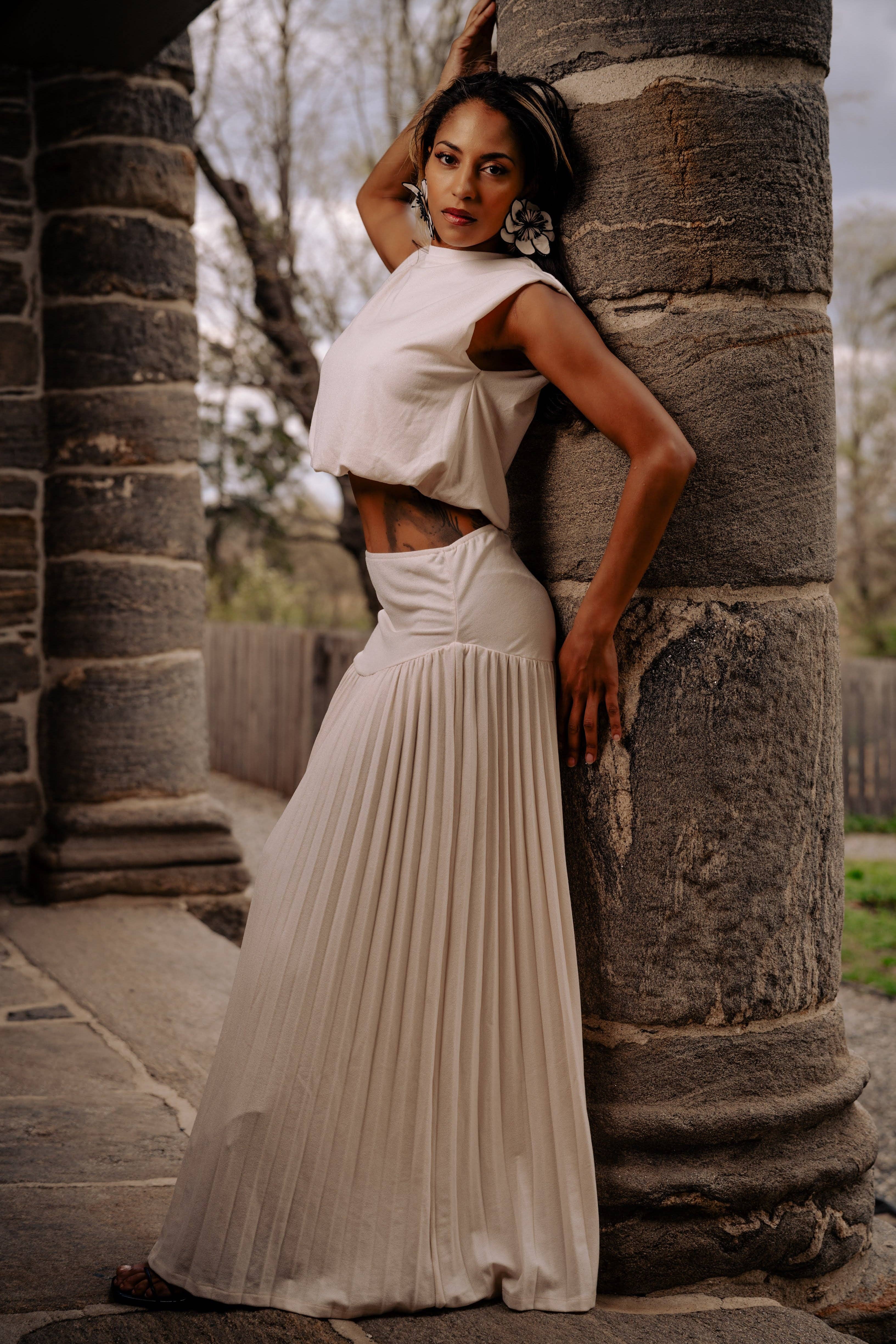 Nina Cheyenne Apparel - Wholesale Top & Skirt Set - Women's - The Zora Skirt Set - Desert Cream7