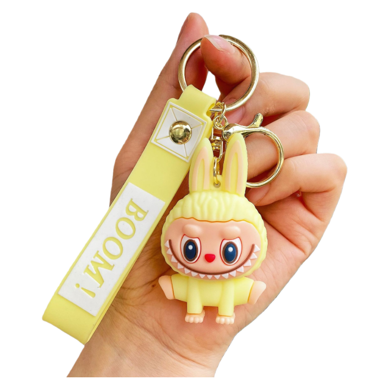 Auraquise - Vente Porte-clés – enfant - Porte-clés en silicone Monster Cozy Yoga Charm mignon dessin animé6
