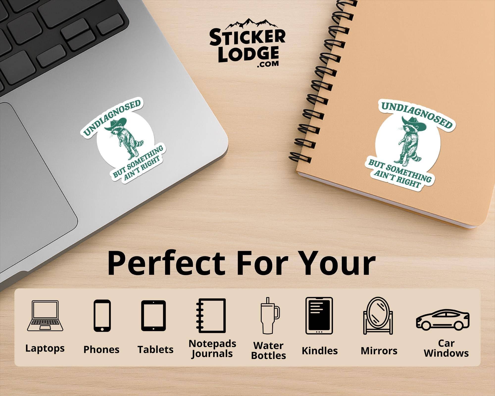 Sticker Lodge - Wholesale Phone & Laptop Stickers - Undiagnosed But Something Ain't Right Vinyl Sticker2