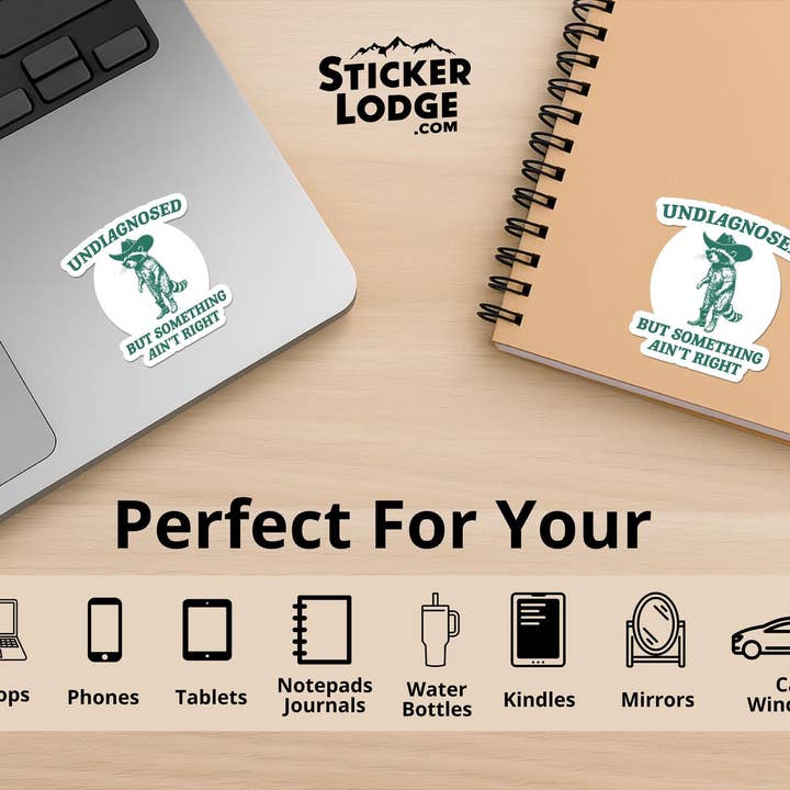 Sticker Lodge - Wholesale Phone & Laptop Stickers - Undiagnosed But Something Ain't Right Vinyl Sticker2