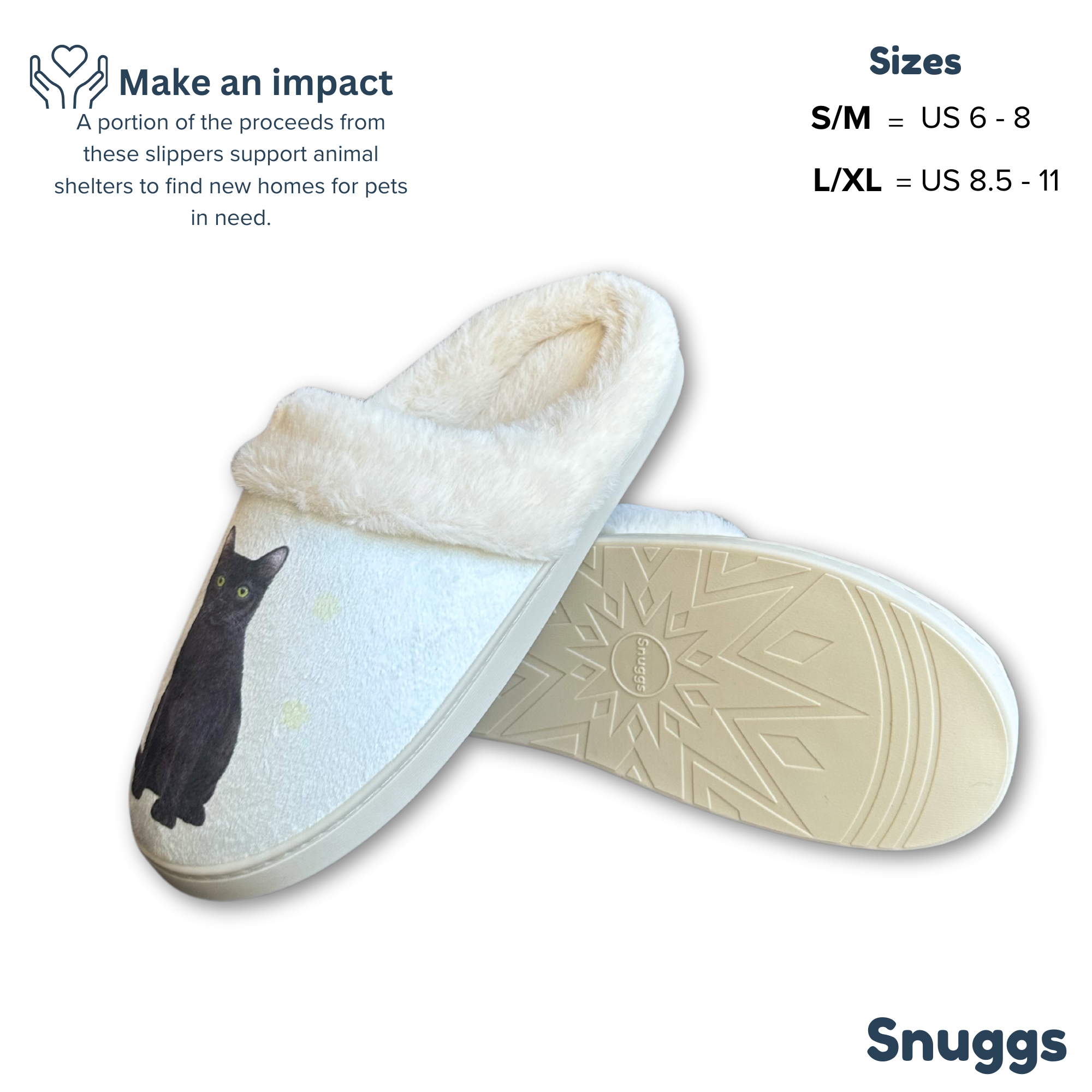 E&S Pets – wholesale Slippers – Unisex – Black Cat Snuggs Slipper - Comfy - Pet lovers1