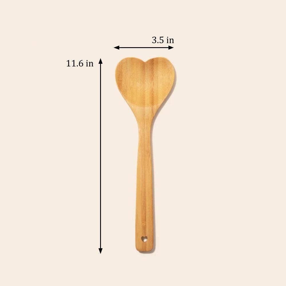 Bamboo Switch - Vendita all'ingrosso Cucchiai da cucina - Cucchiaio da portata in bambù | Tema amore | Regalo di Natale1
