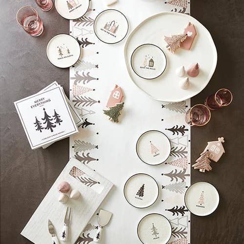 Santa Barbara Design Studio by Creative Brands - Wholesale Christmas Decoration - Holiday Ceramic Tree Set - Blush - Set of 3