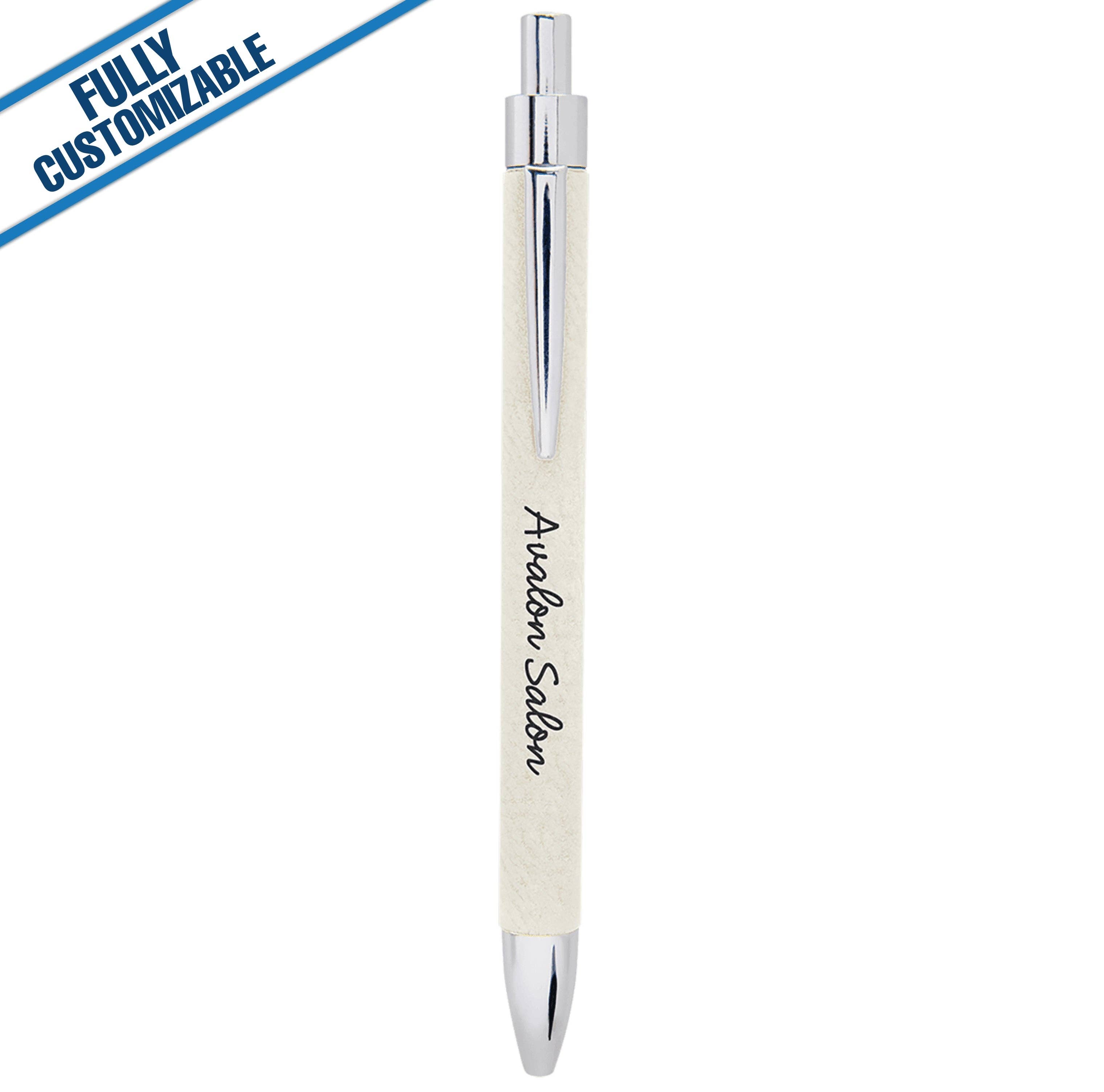 GiftWorksPlus - Vente Stylos - Stylo en similicuir gravé - Entièrement personnalisable14