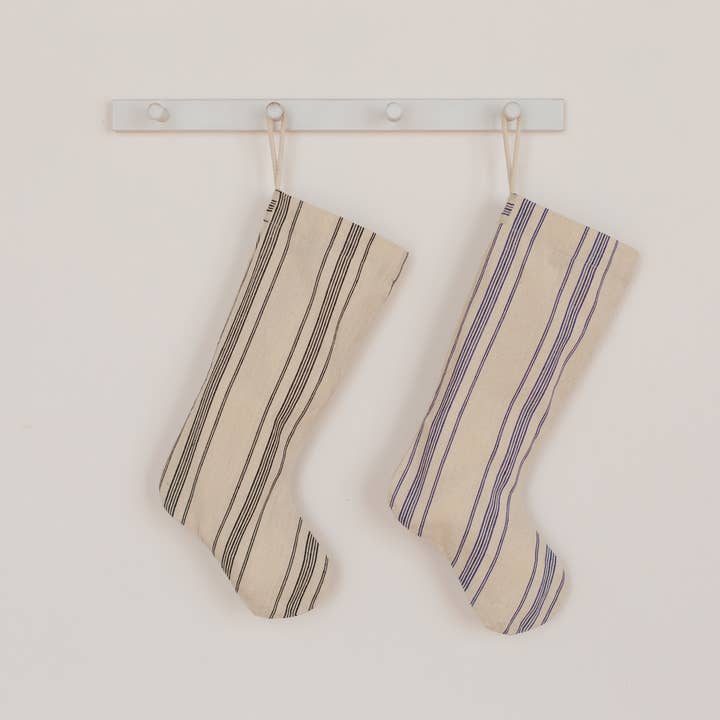 Will & Atlas - Wholesale Holiday Stocking - Holiday Christmas Stocking - ticking stripe