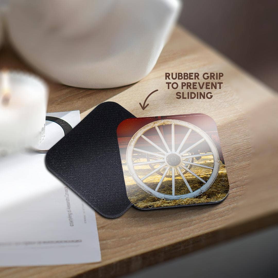 3dRose - Wholesale Coasters - 3dRose, Washington State, Palouse. Old wagon wheels from local wheat farms., Coaster10