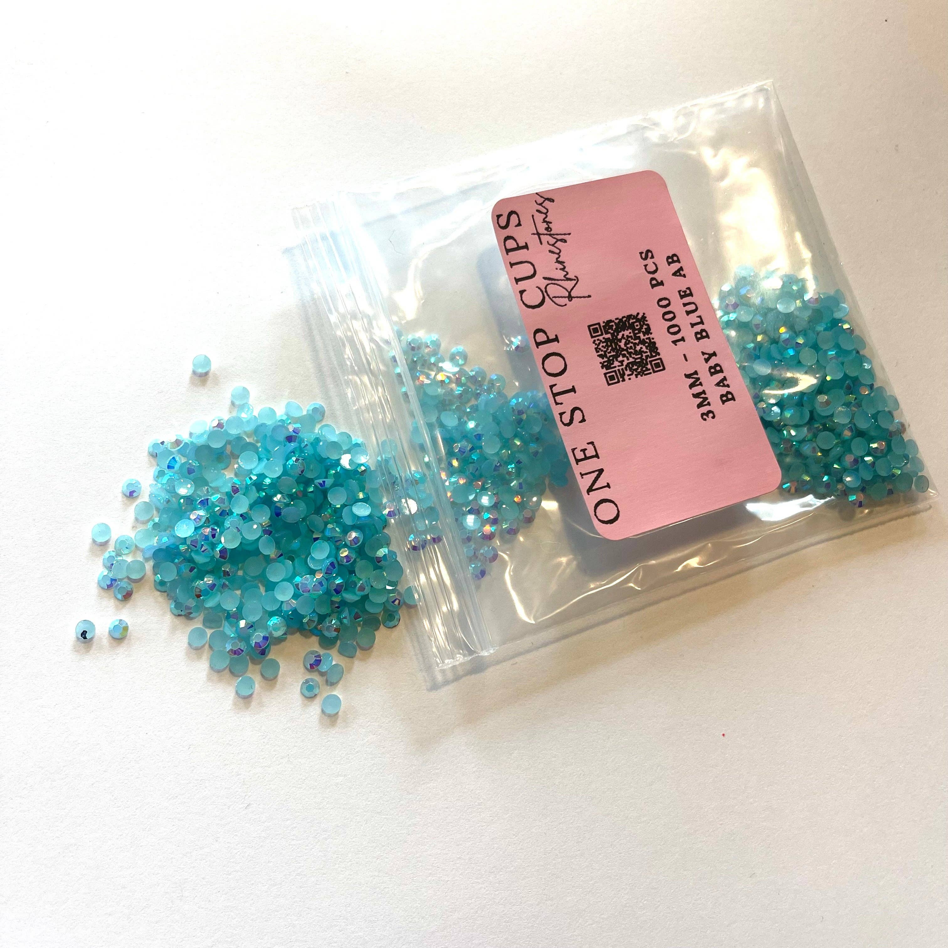 One Stop Cups – material para artesanato por atacado – Strass Jelly Azul Bebê AB1
