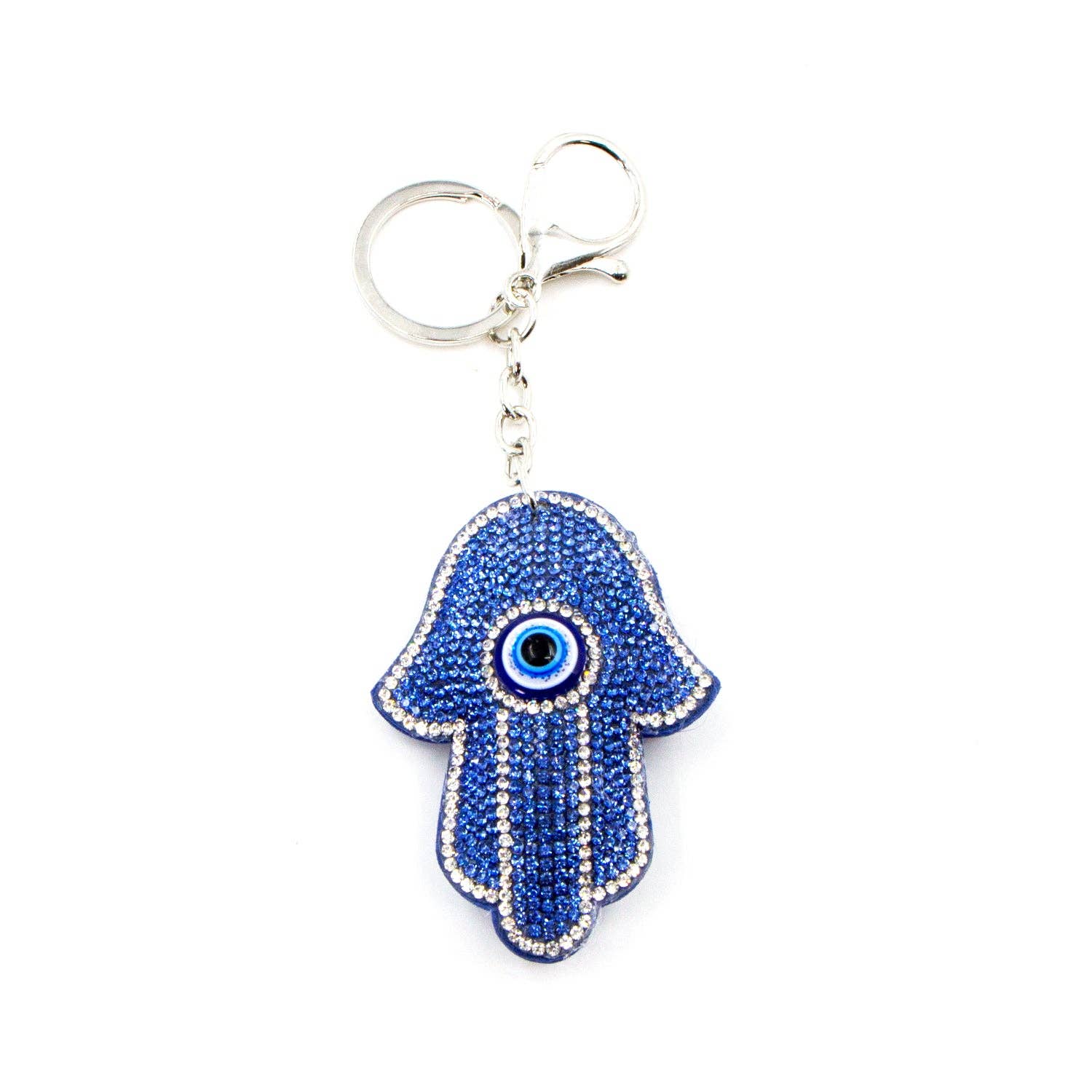 Tempest Designs – wholesale Keychain – Women's – Hand of hamsa with evil eye protection motif crystal keyring