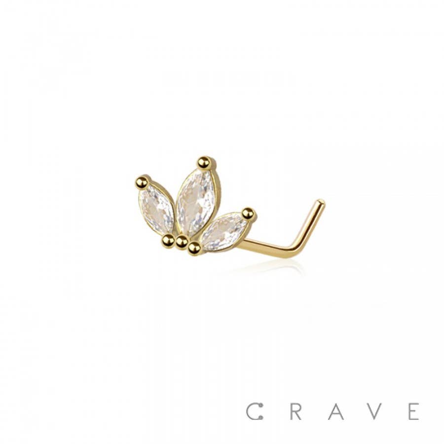 CRAVE – Engroshandel Næsering – CZ MARQUISE BLADVENTILATOR 316L KIRURGISK STÅL L-FORMET NÆSERING0